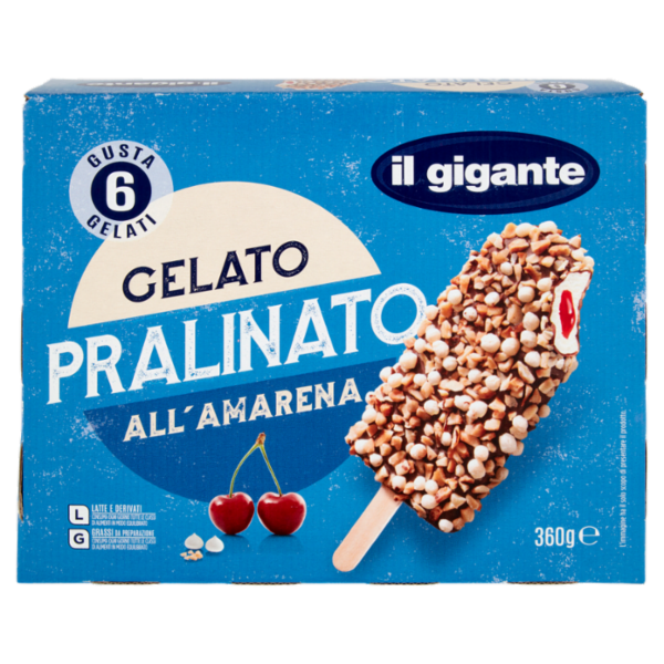 IL GIGANTE Gelato Pralinato all'Amarena 6 x 60 g