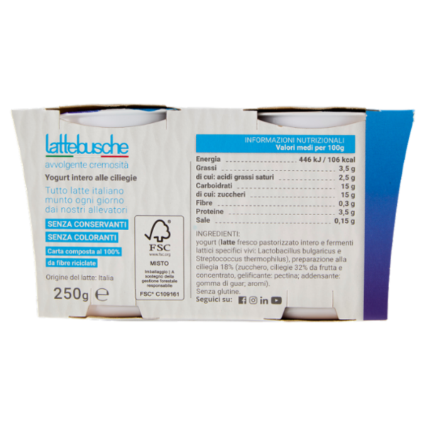 lattebusche yogurt Ciliegie 2 x 125 g