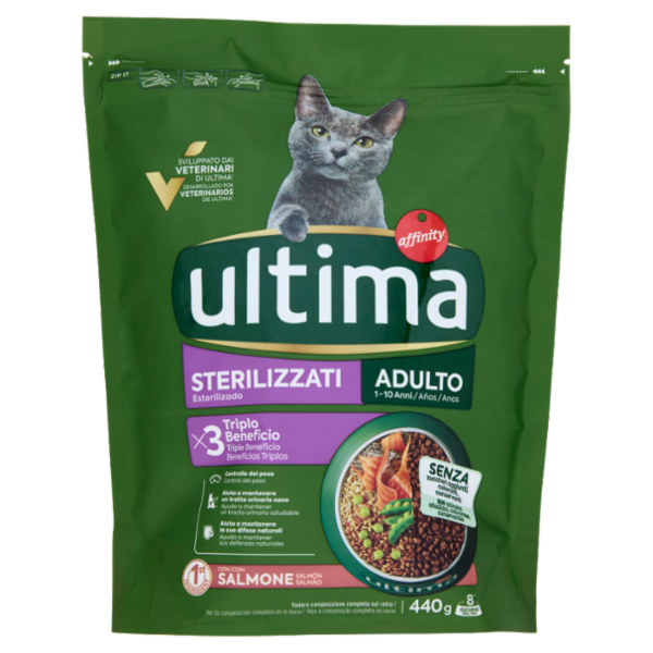 ultima Cat Sterilizzati Adulto 1-10 Anni con Salmone 440 g