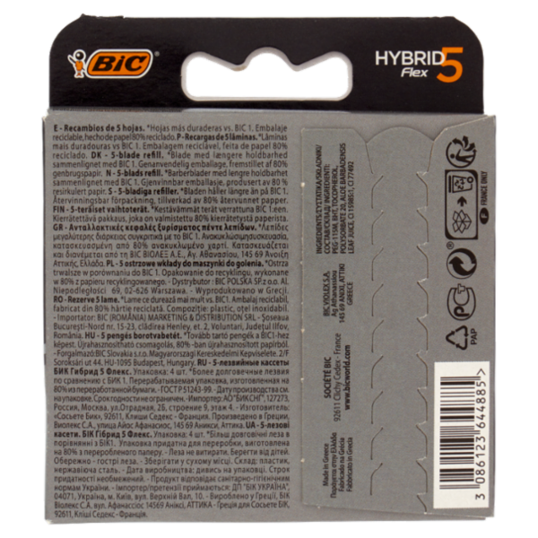 Bic Hybrid Flex 5 Ricariche 4 pz