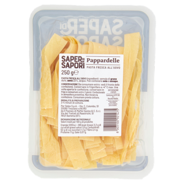 Selex Saper di Sapori Pasta Fresca all'Uovo Pappardelle 250 g