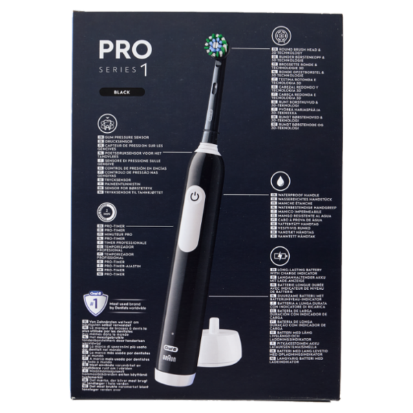 Oral-B Spazzolino Elettrico Denti Ricaricabile Pro Series 1 Nero Travel Edition
