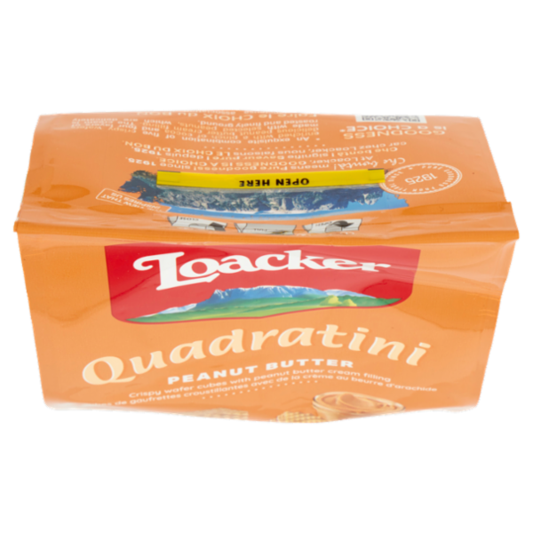 Loacker Quadratini Peanut Butter Wafer con crema al burro di arachidi Wafers 125g