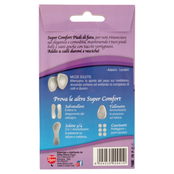 Ebano Super Comfort Mezze Solette in Gel Trasparente