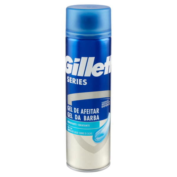 Gillette Gel da Barba da Uomo Series Idratante con Burro di Cacao, 200 ml