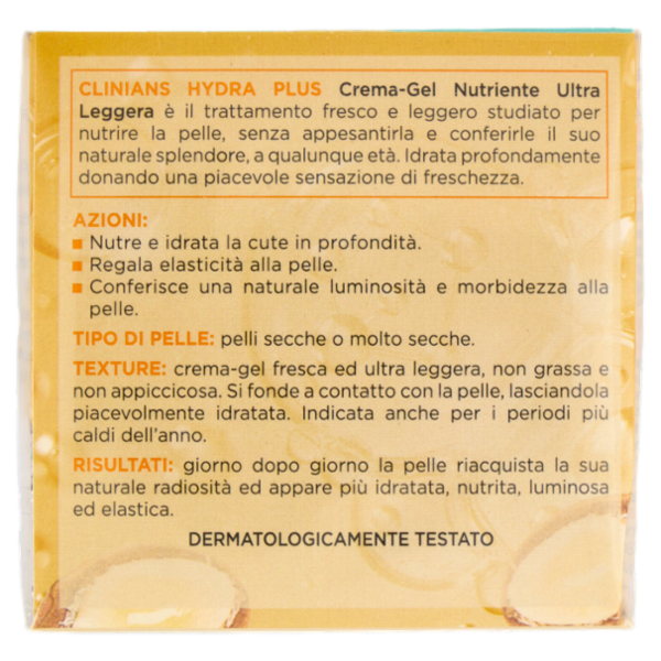 Clinians Hydra Plus Crema-Gel Nutriente Ultra Leggera Pelli Secche o Molto Secche 50 mL