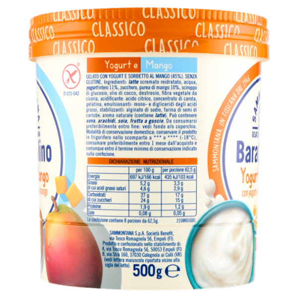 Sammontana Barattolino Classico Yogurt e Mango 500 g
