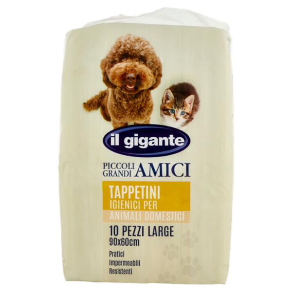 IL GIGANTE Piccoli Grandi Amici Tappetini Igienici per Animali Domestici Large 90x60 cm 10 pz