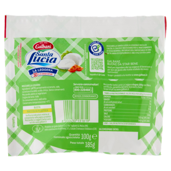 Galbani Santa Lucia la Leggera Mozzarella 100 g