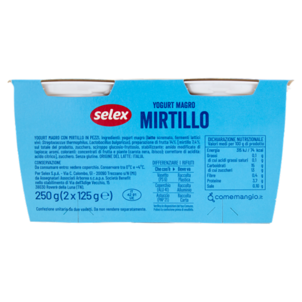 Selex Yogurt Magro Mirtillo 2x125 g