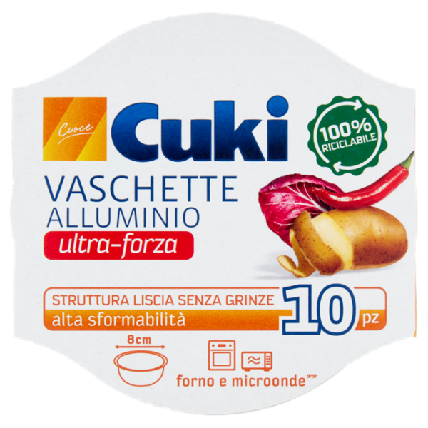 Cuki Cuoce Vaschette Alluminio ultra-forza 8cm 10 pz