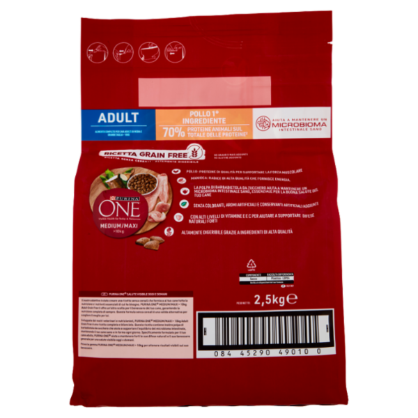 PURINA ONE Medium/Maxi Grain Free Adult Pollo 2,5 kg
