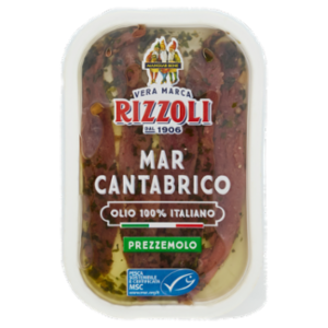 Rizzoli Filetti Di Alici Del Mar Cantabrico Olio 100% Italiano Prezzemolo 40 g