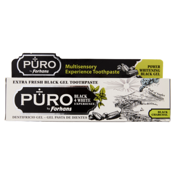 Puro by Forhans Black 4 White Experience Dentifricio Gel 75 ml