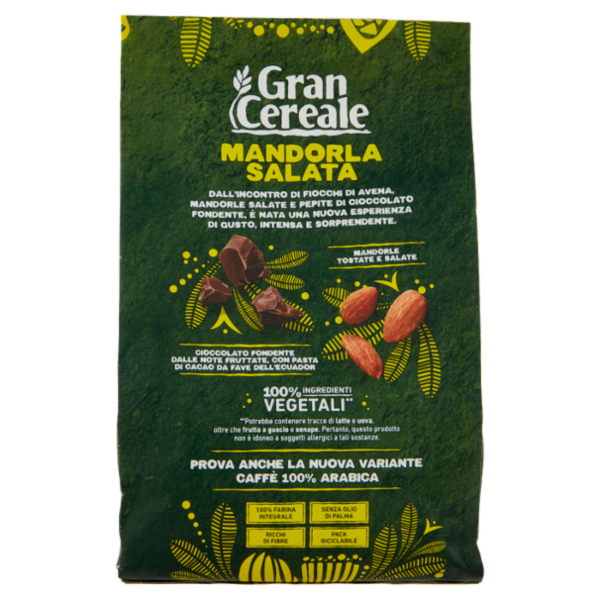 Gran Cereale Biscotti con Mandorla Salata e Cioccolato Fondente con Fave dell'Ecuador 280g