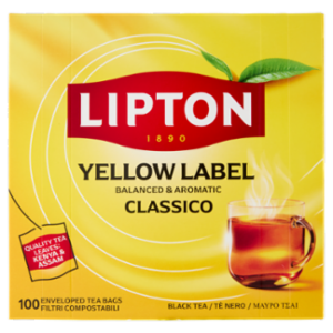 Lipton Yellow Label Classico Tè Nero 100 Filtri Compostabili 150 g
