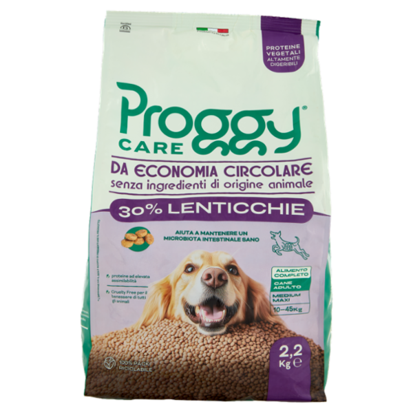Poggy Care 30% Lenticchie Alimento Completo Cane Adulto Medium Maxi 10-45Kg 2,2 Kg