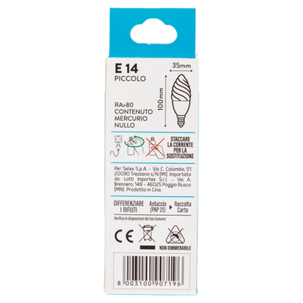 Selex Lampadina Led SMD Torciglione E14 4W