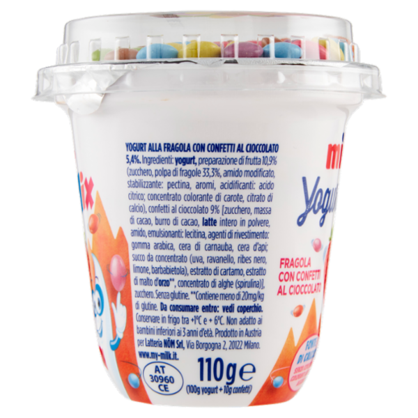 Milk Yogurt Mix Fragola con Confetti al Cioccolato 110 g