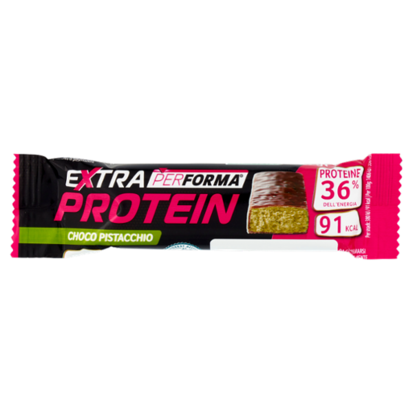 Performa Extra Protein Choco Pistacchio, barretta proteica, 91 kcal per barretta monoporzione da 27g
