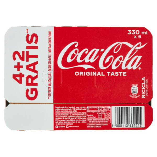 COCA-COLA Original Taste Can (4+2) x 330 ml