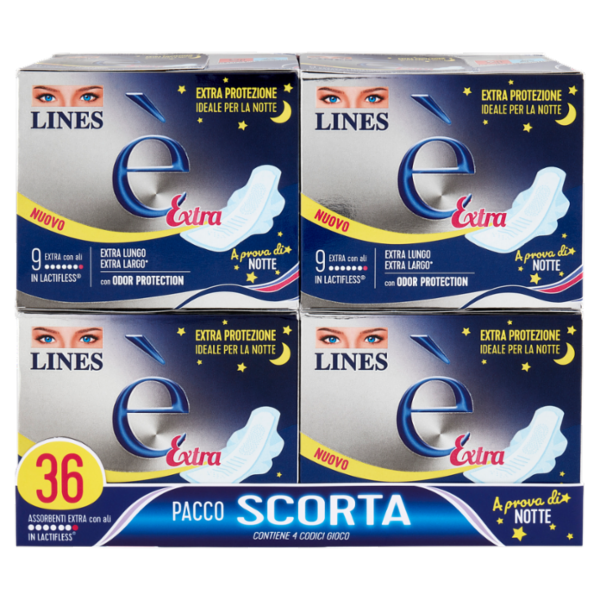 Lines è Extra Assorbenti Extra con ali 4 x 9 pz