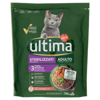 Ultima Cat Sterilizzati Adulto 1-10 Anni Con Salmone 750 g