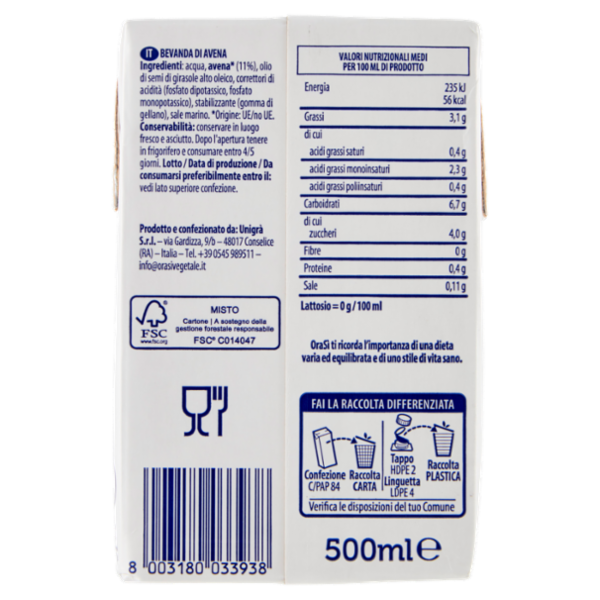 OraSì Barista Avena 500 ml