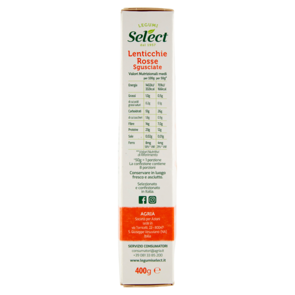 Select Selezioni dal Mondo Lenticchie Rosse Sgusciate 400 g