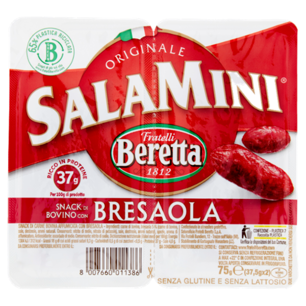 Fratelli Beretta SalaMini Snack di Bovino con Bresaola 2 x 37,5 g