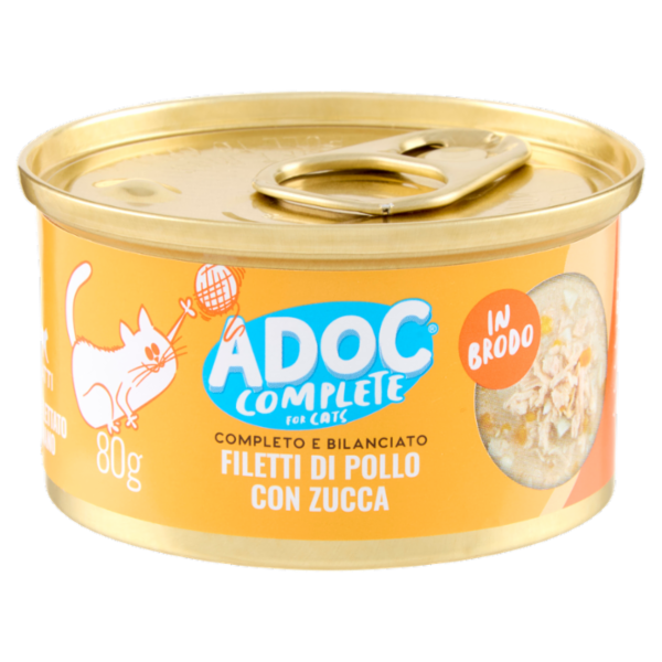 ADoC Complete For Cats Filetti di Pollo con Zucca in Brodo 80 g