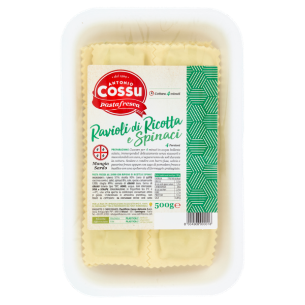 pastafresca Cossu Antonio Ravioli di Ricotta e Spinaci 500 g