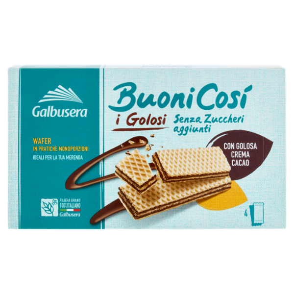 Galbusera BuoniCosì Senza Zuccheri aggiunti i Golosi con Golosa Crema Cacao 4 x 45 g