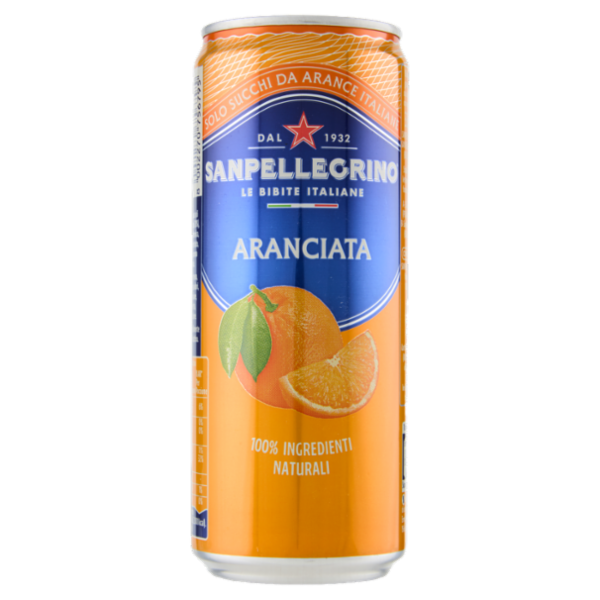 BIBITE SANPELLEGRINO, Bevanda Gassata, Aranciata, Lattina - 330ml