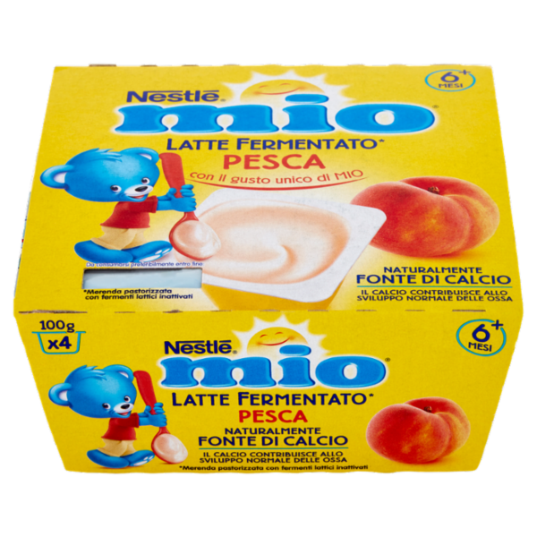 NESTLÉ MIO Merenda Latte Fermentato Pesca 4 vasetti da 100 g