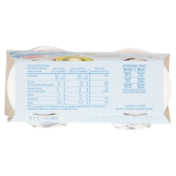 Selex Vivi Bene Yogurt con Bifidus con Kiwi e Cereali 2x125 g