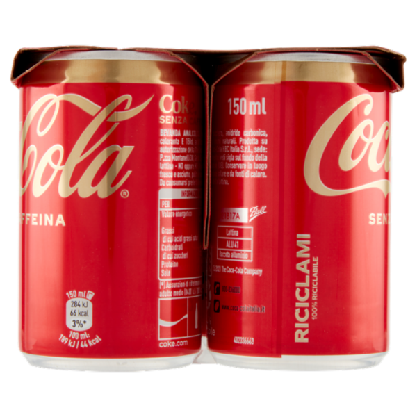 COCA-COLA Senza Caffeina Lattina 6 x 150 ml