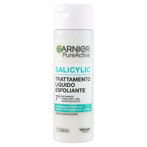 Garnier PureActive Salicylic Trattamento Liquido Esfoliante 7% Niacinamide, 120 ml