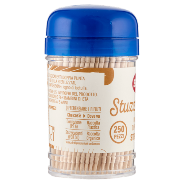 Selex Stuzzicadenti Doppia Punta in Betulla Sterilizzati 250 pezzi