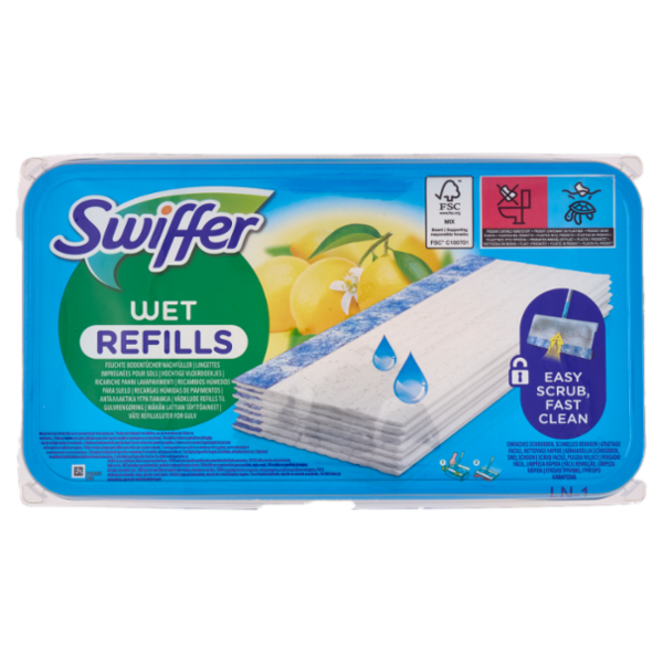 Swiffer Wet Panni Umidi Lavapavimenti Citrus Fresh - Ricarica 24 Salviette