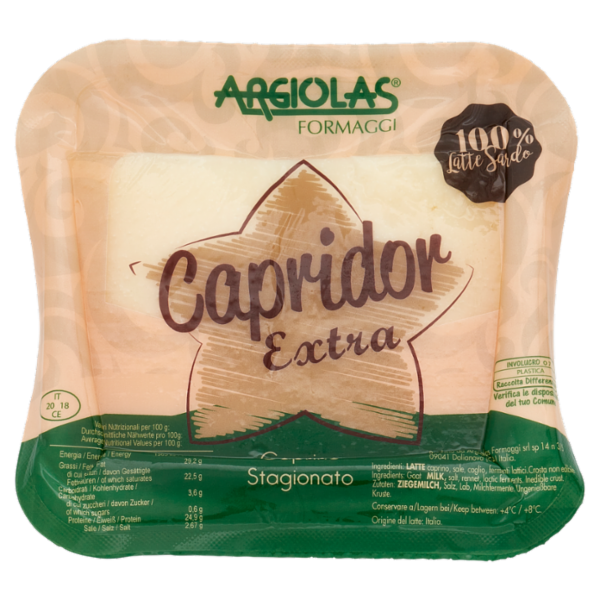 Argiolas Formaggi Capridor Extra Caprino Stagionato 0,200 kg