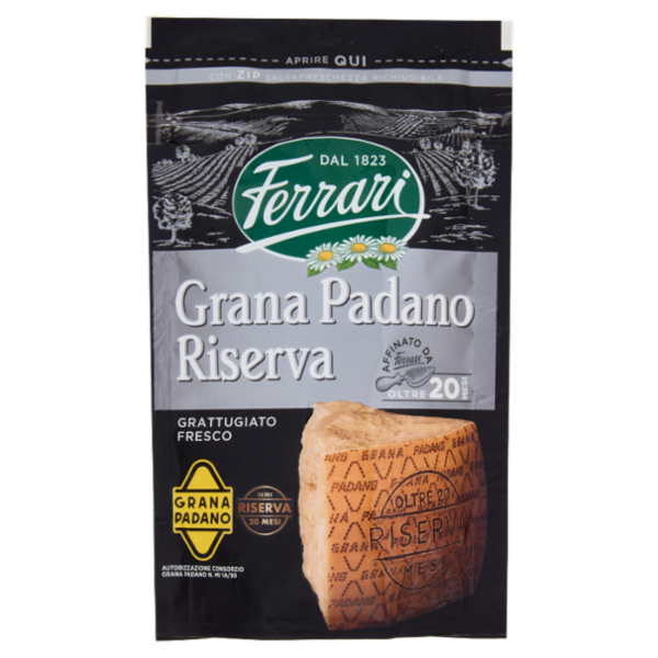 Ferrari Grana Padano Riserva DOP Oltre 20 Mesi Grattugiato Fresco 90 g