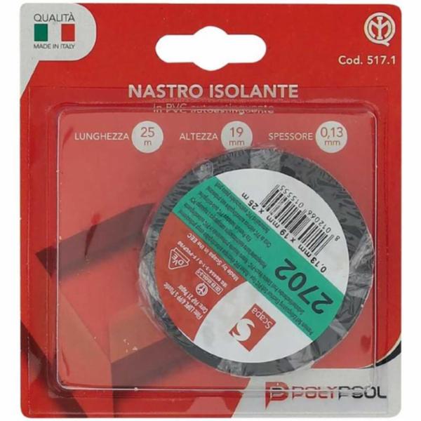 NASTRO ISOLANTE 25 MT, DIMENSIONI 0,13x19 mm, COLORE NERO