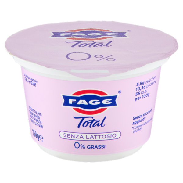 Fage Total Senza Lattosio 0% Grassi 150 g