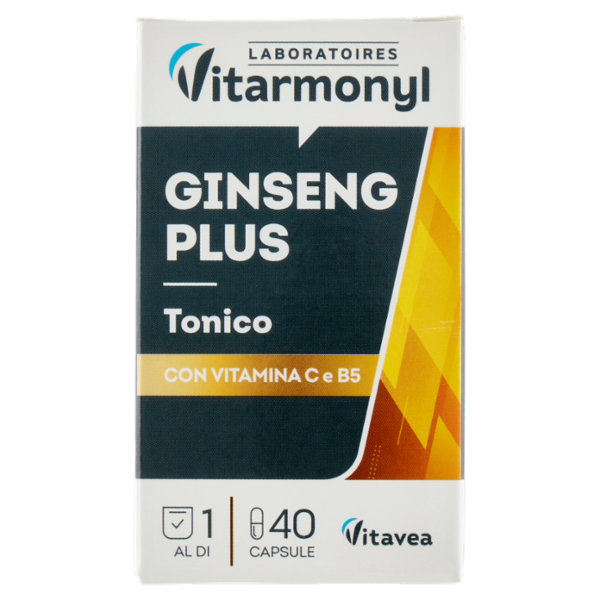 Laboratoires Vitarmonyl Ginseng Plus con Vitamina C e B5 40 Capsule 14,2 g