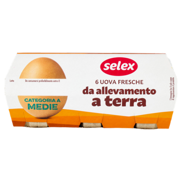 Selex 6 Uova Fresche Medie da Allevamento a Terra Categoria A