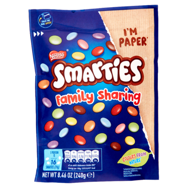 NESTLÉ Smarties Family Pack Confetti ripieni di Cioccolato al Latte sacchetto 240 g