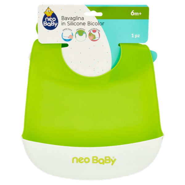 neo Baby Bavaglina in Silicone Bicolor 6m+ 1 pz