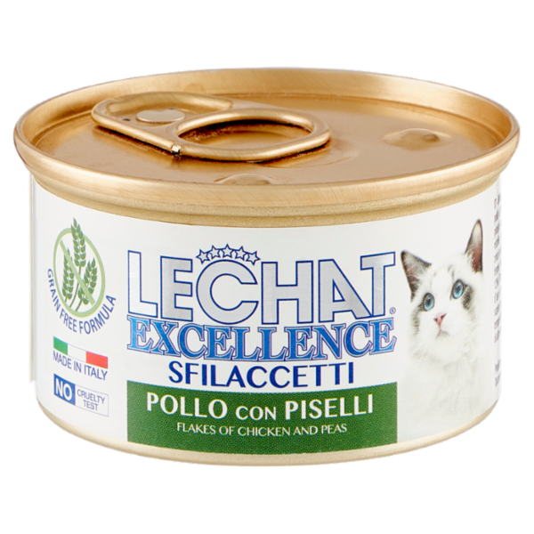 LeChat Excellence Sfilaccetti Pollo con Piselli 80 g