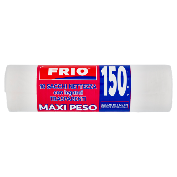 Frio Sacchi Nettezza con legacci Trasparenti 150 Litri 80x120 cm 10 pz